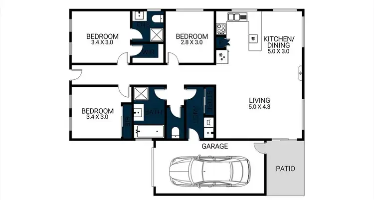 Floorplan of Homely townhouse listing, 2/211 Separation Street, Bell Park VIC 3215