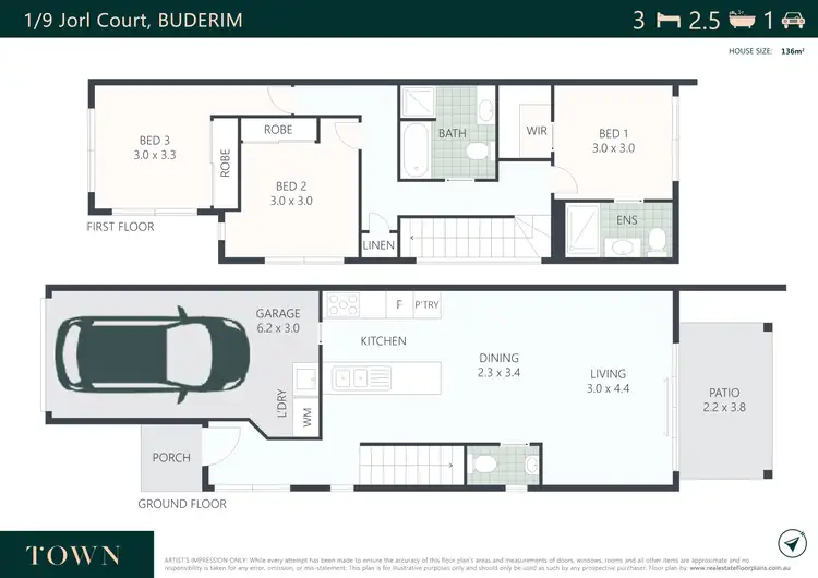 Floorplan of Homely townhouse listing, 1/9 Jorl Court, Buderim QLD 4556