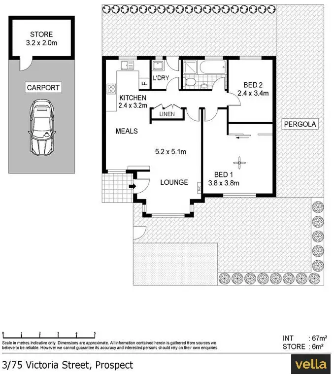 Floorplan of Homely unit listing, 3/75 Victoria Street, Prospect SA 5082