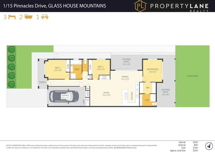 Floorplan of Homely semi-detached listing, 1/15 Pinnacles Drive, Glass House Mountains QLD 4518