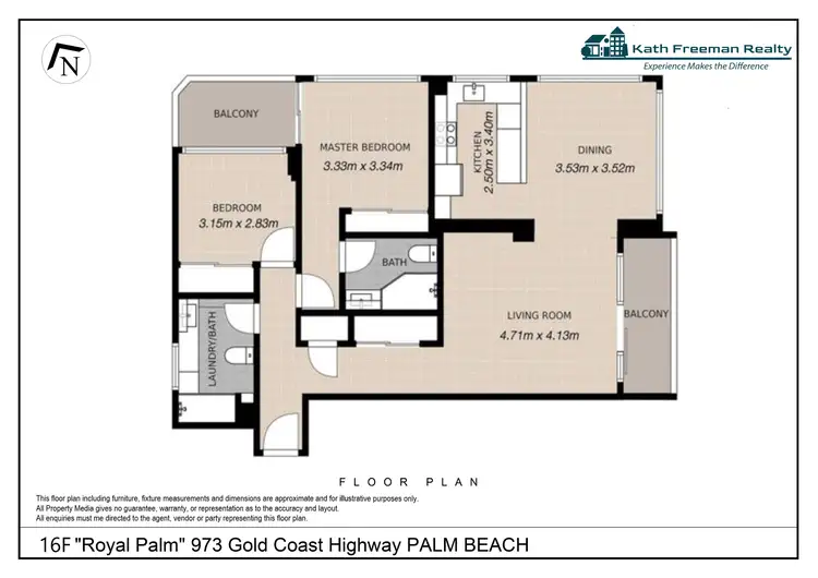 Floorplan of Homely unit listing, 16F/973 Gold Coast Highway, Palm Beach QLD 4221