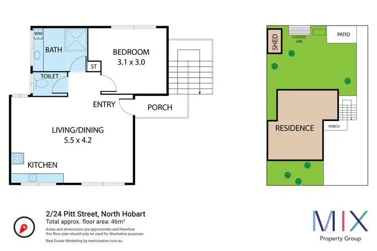 Floorplan of Homely unit listing, 2/24 Pitt Street, North Hobart TAS 7000