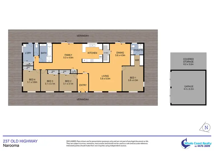 Floorplan of Homely rural property listing, 237 Old Highway, Narooma NSW 2546