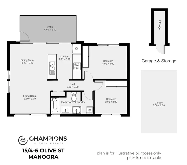 Floorplan of Homely unit listing, 15/4 Olive Street, Manoora QLD 4870