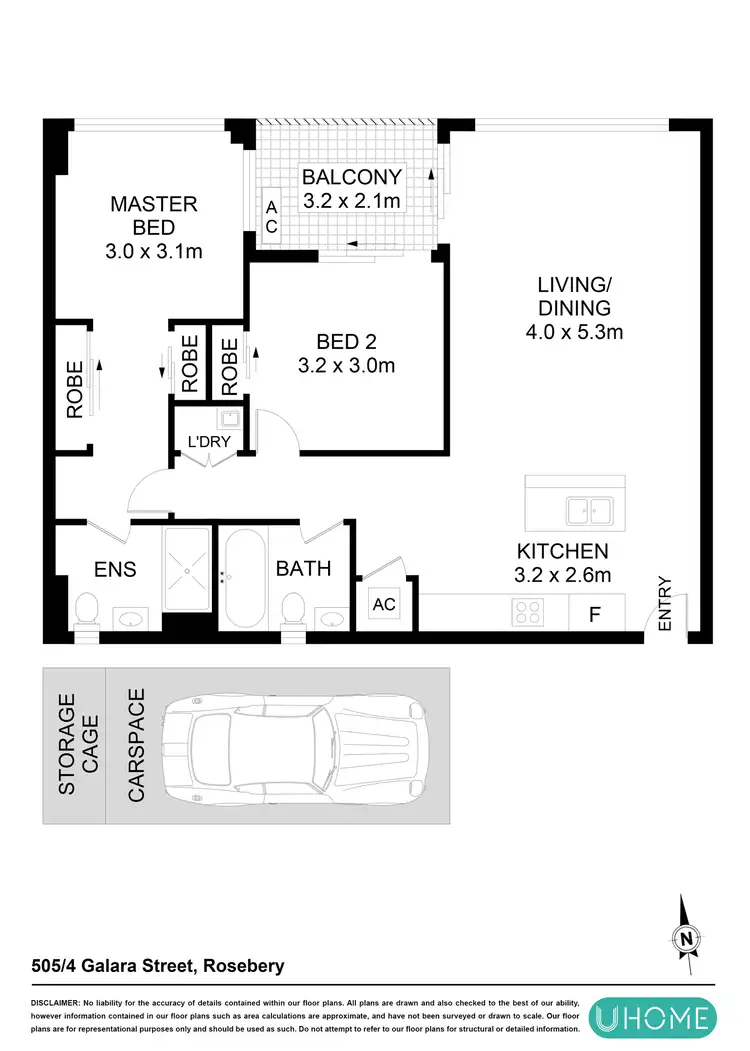 Floorplan of Homely apartment listing, 505/4 Galara Street, Rosebery NSW 2018