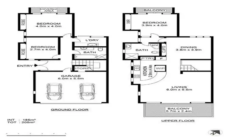 Floorplan of Homely townhouse listing, 1/9 Lantau Crescent, Varsity Lakes QLD 4227