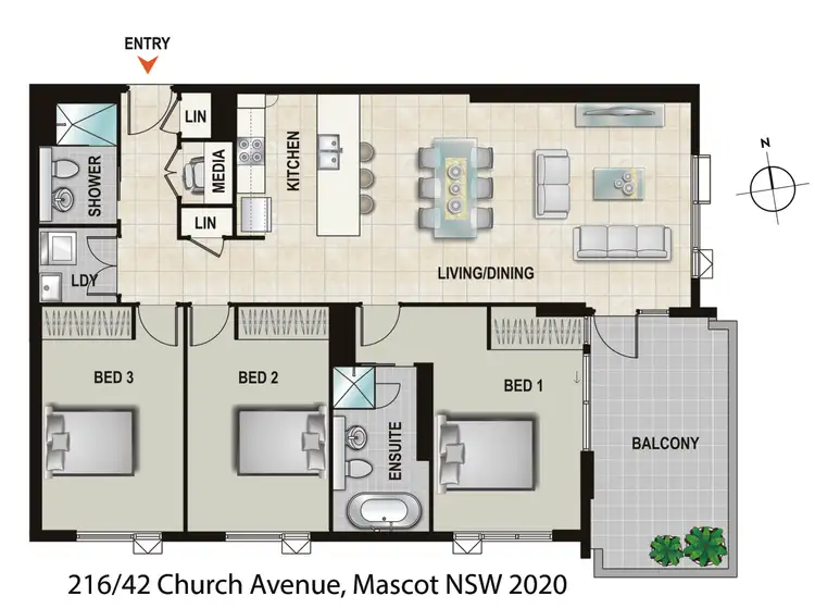 Floorplan of Homely apartment listing, 216/42 Church Avenue, Mascot NSW 2020
