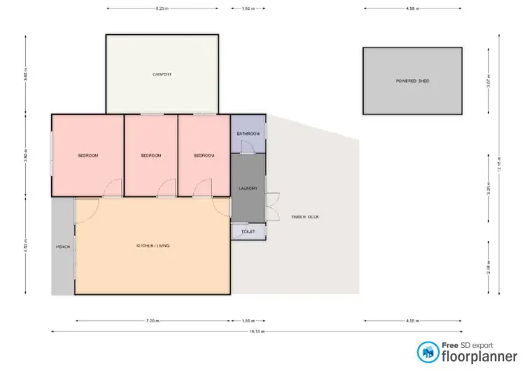 Floorplan of Homely semi-detached listing, 26B Tratton Street, Balga WA 6061