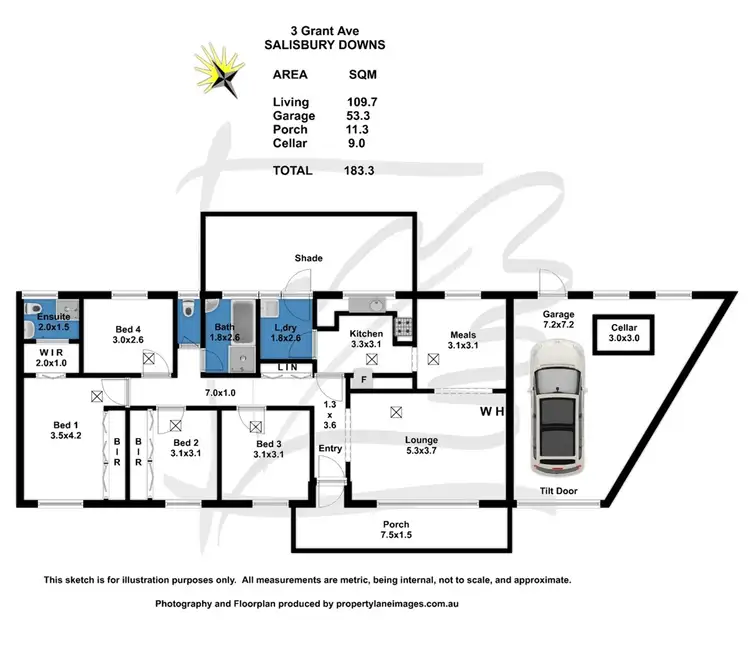 Floorplan of Homely house listing, 3 Grant Avenue, Salisbury Downs SA 5108