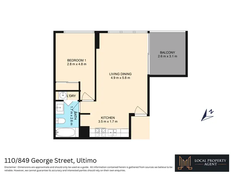 Floorplan of Homely apartment listing, 110/849 George Street, Ultimo NSW 2007