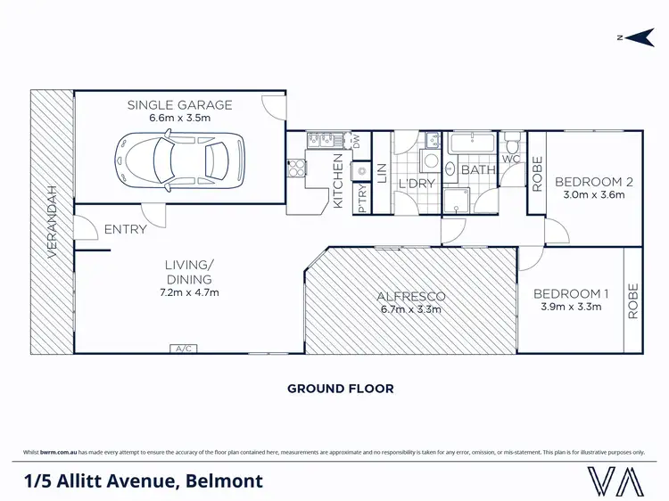 Floorplan of Homely house listing, 1/5 Allitt Avenue, Belmont VIC 3216