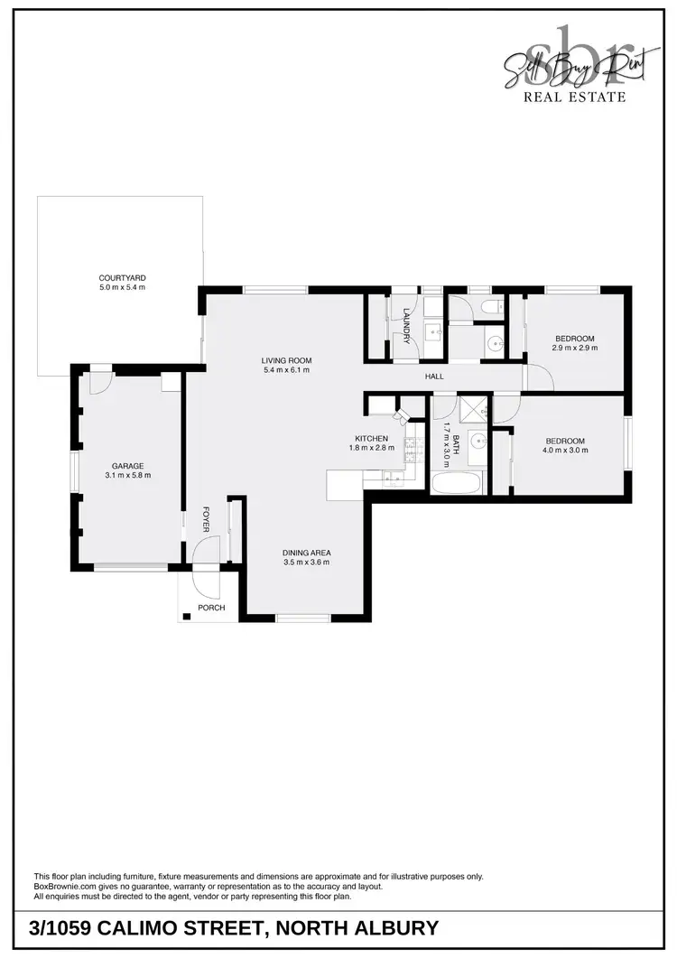 Floorplan of Homely unit listing, 3/1059 CALIMO STREET, North Albury NSW 2640