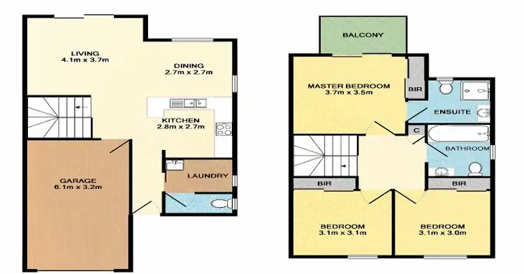 Floorplan of Homely townhouse listing, 2/6-32 University Drive, Meadowbrook QLD 4131