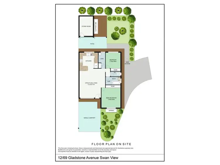 Floorplan of Homely unit listing, 12/69 Gladstone Avenue, Swan View WA 6056