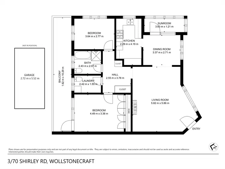 Floorplan of Homely unit listing, 3/70 Shirley Road, Wollstonecraft NSW 2065