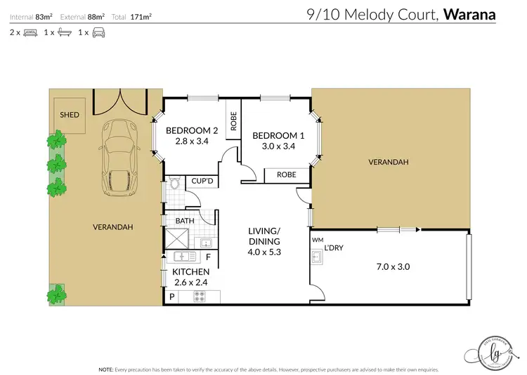 Floorplan of Homely unit listing, 9/10 Melody Court, Warana QLD 4575