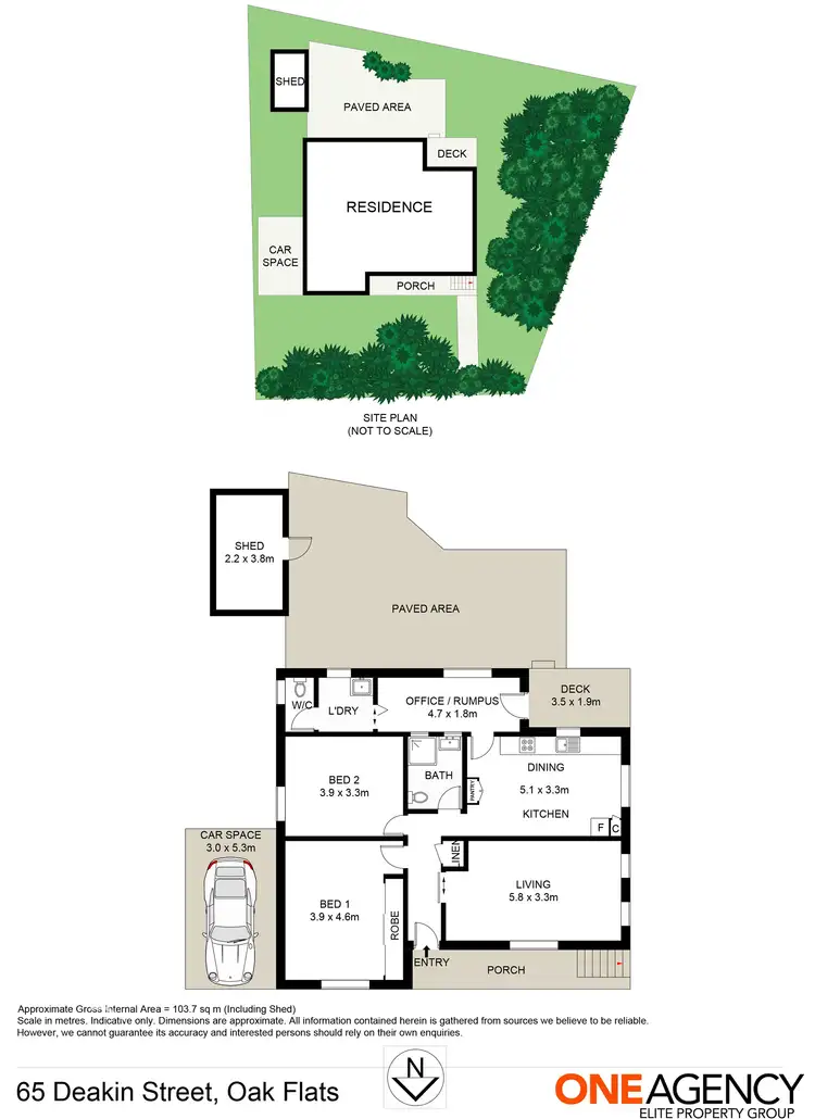 Floorplan of Homely house listing, 65 Deakin Street, Oak Flats NSW 2529