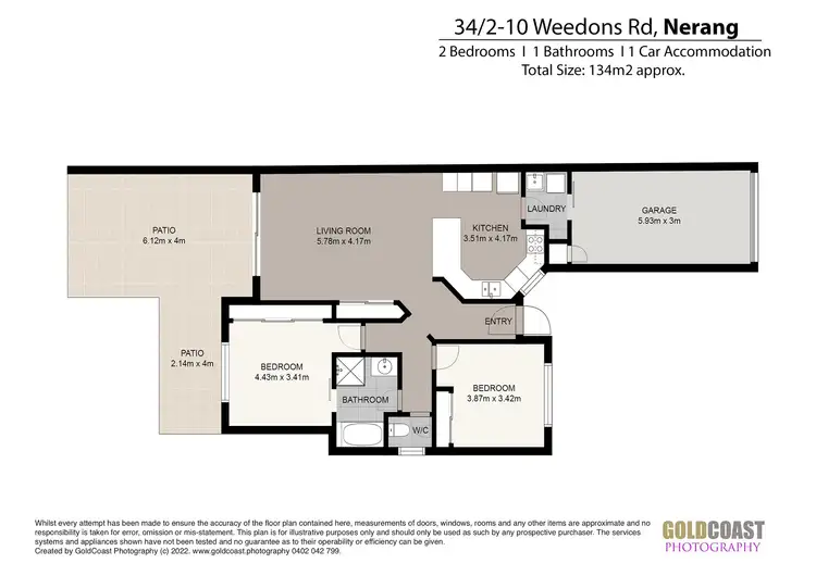 Floorplan of Homely villa listing, 34/2-10 Weedons Road, Nerang QLD 4211