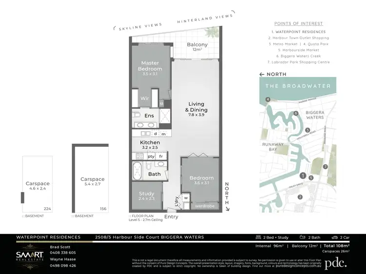 Floorplan of Homely apartment listing, 2508/5 Harbourside Court, Biggera Waters QLD 4216