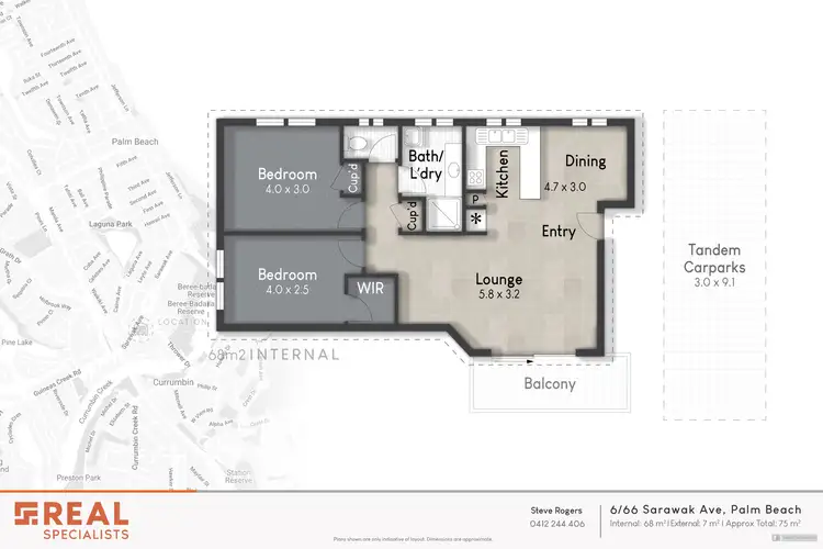 Floorplan of Homely unit listing, 6/66 Sarawak Avenue, Palm Beach QLD 4221