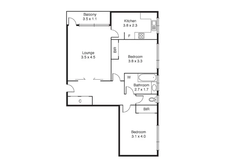 Floorplan of Homely apartment listing, 2/20 Cumming Street, Brunswick West VIC 3055