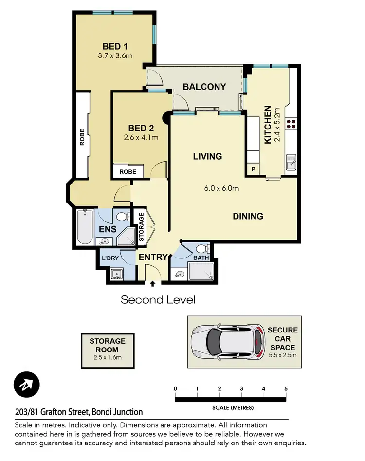 Floorplan of Homely apartment listing, 203/81 Grafton Street, Bondi Junction NSW 2022