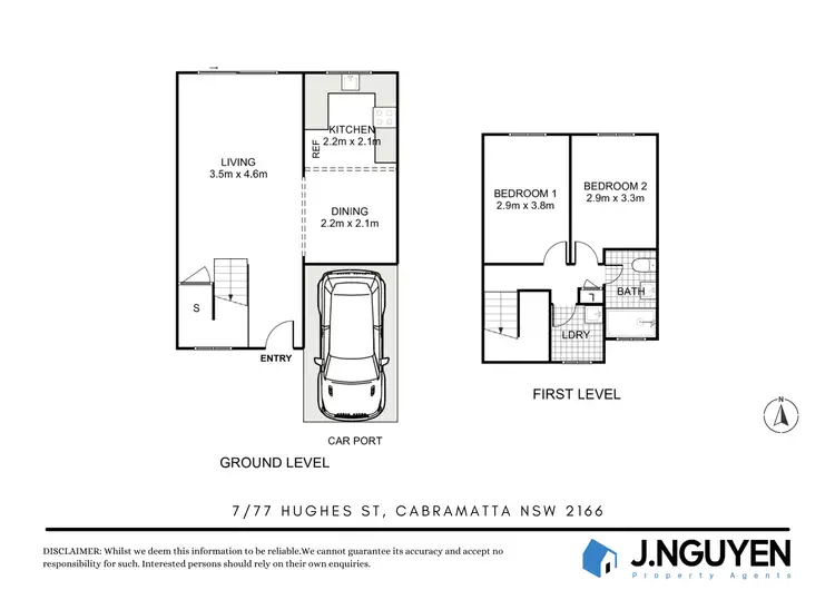 Floorplan of Homely townhouse listing, 7/77 Hughes Street, Cabramatta NSW 2166