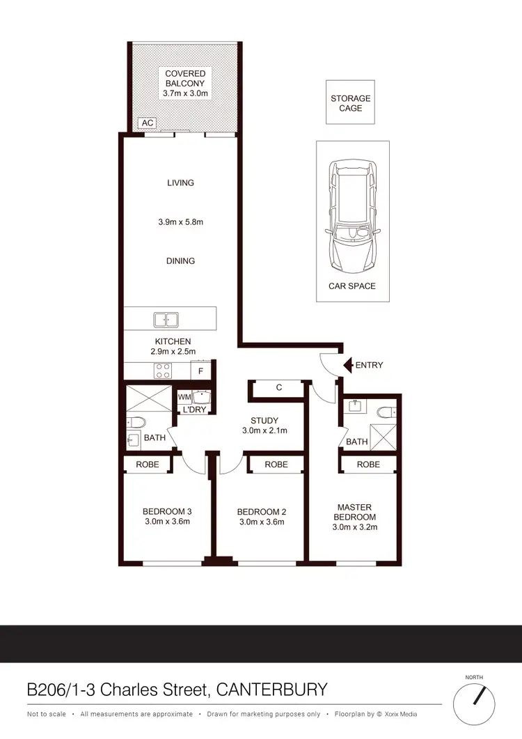 Floorplan of Homely apartment listing, B206/1-3 Charles St, Canterbury NSW 2193