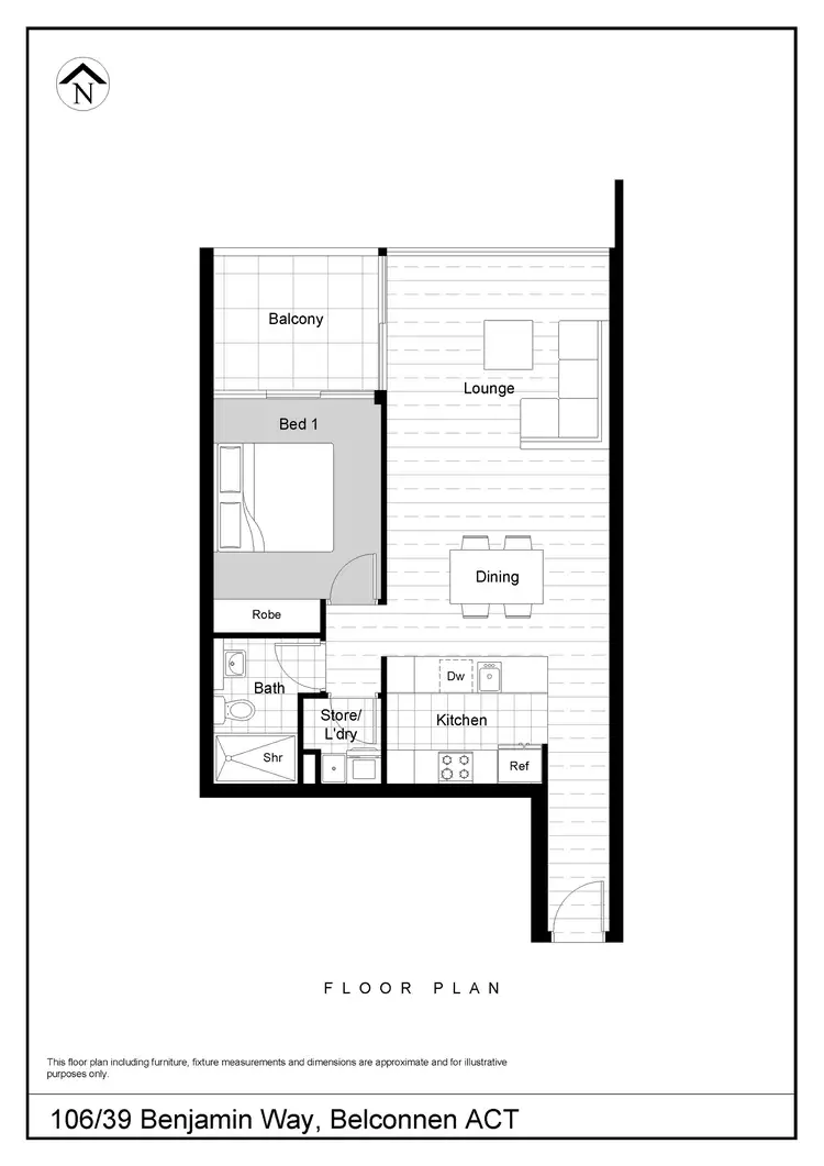Floorplan of Homely apartment listing, 106/39 Benjamin Way, Belconnen ACT 2617