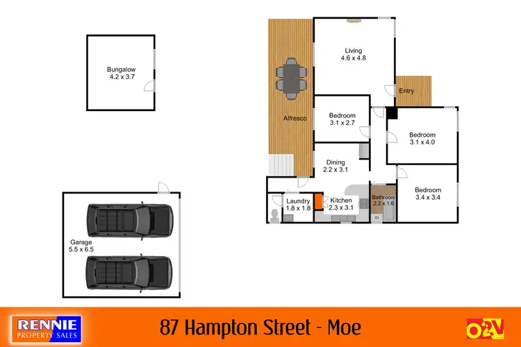 Floorplan of Homely house listing, 87 Hampton Street, Moe VIC 3825