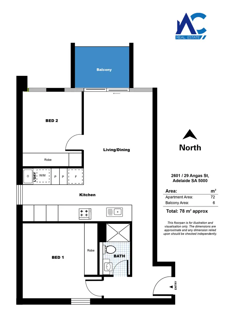 Floorplan of Homely apartment listing, 2601/29 Angas Street, Adelaide SA 5000