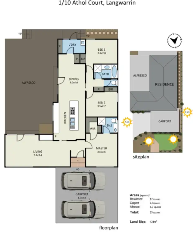 Floorplan of Homely house listing, 1/10 Athol Court, Langwarrin VIC 3910