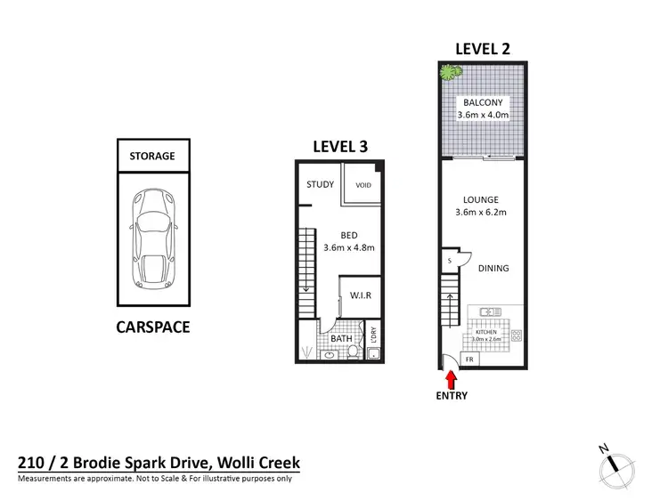 Floorplan of Homely apartment listing, 210/2 Brodie Spark Drive, Wolli Creek NSW 2205