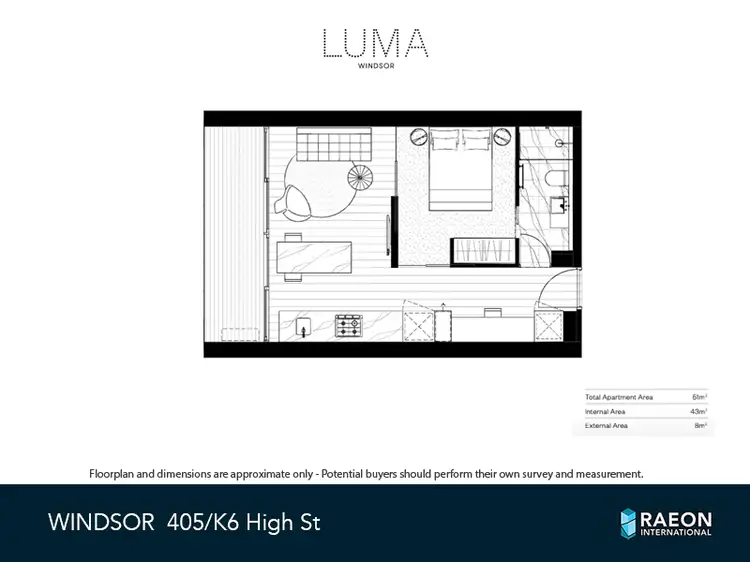 Floorplan of Homely apartment listing, 405/K6 High Street, Windsor VIC 3181