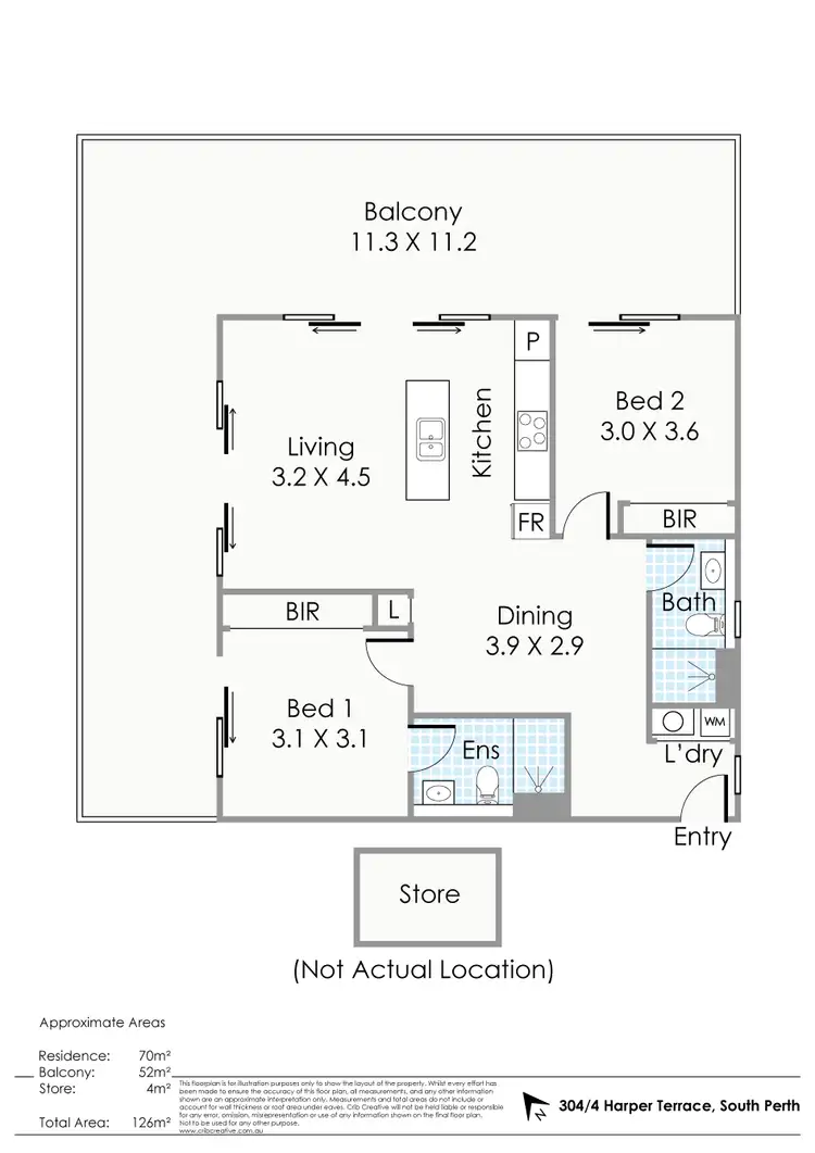 Floorplan of Homely apartment listing, 304/4 Harper Terrace, South Perth WA 6151