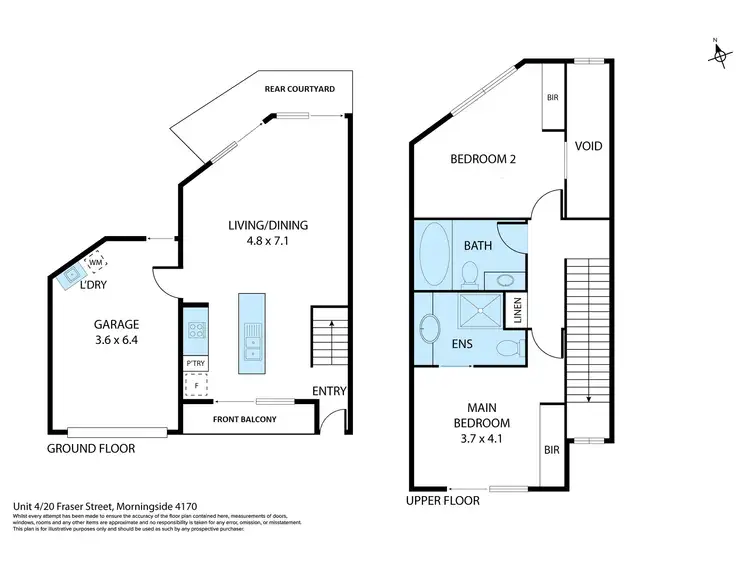 Floorplan of Homely townhouse listing, 4/20 Fraser Street, Morningside QLD 4170