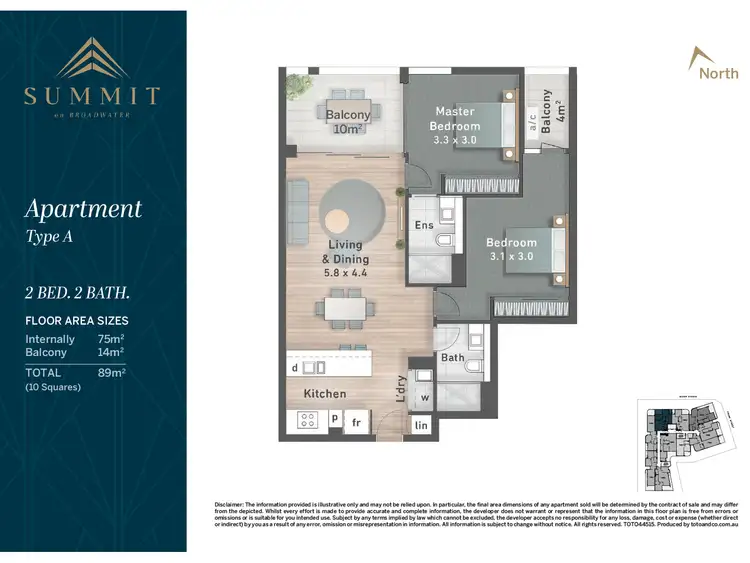 Floorplan of Homely unit listing, 802/110 Frank Street, Labrador QLD 4215