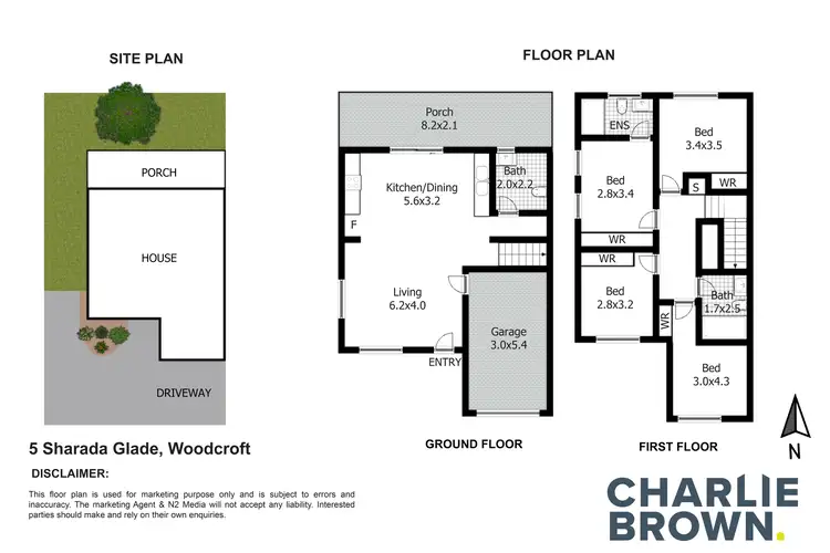 Floorplan of Homely townhouse listing, 5 Sharada Glade, Woodcroft NSW 2767