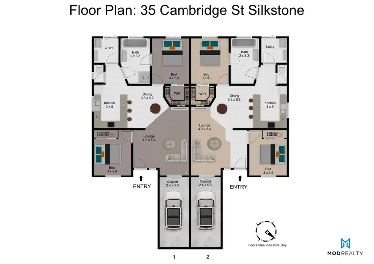 Floorplan of Homely semi-detached listing, 35 Cambridge Street, Silkstone QLD 4304