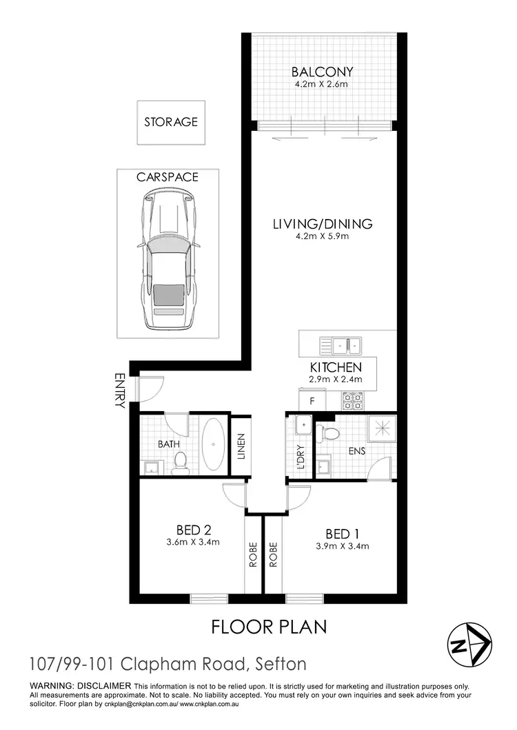 Floorplan of Homely apartment listing, 107/99-101 Clapham Road, Sefton NSW 2162