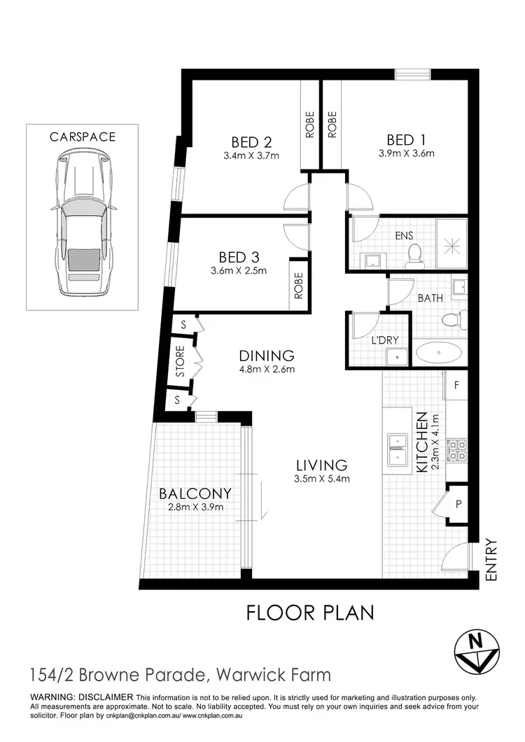 Floorplan of Homely apartment listing, 154/2 Browne Parade, Warwick Farm NSW 2170