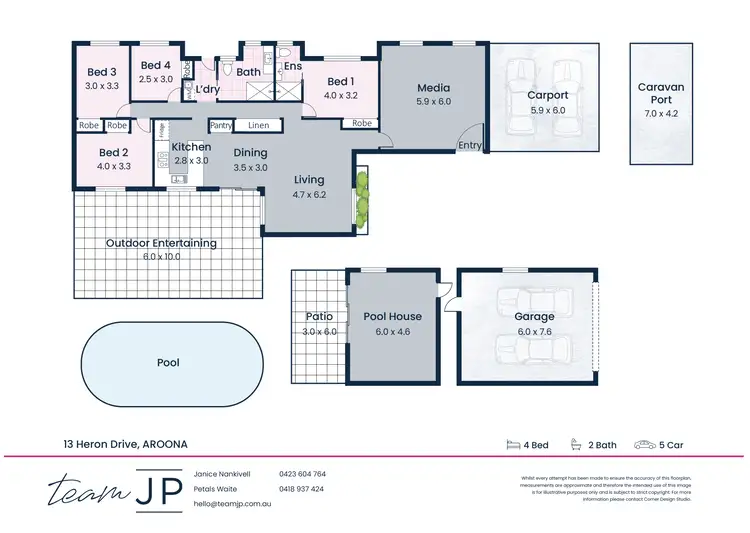 Floorplan of Homely house listing, 13 Heron Drive, Aroona QLD 4551