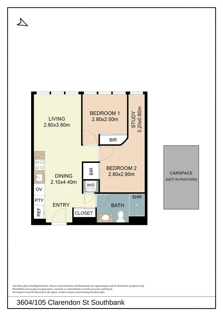 Floorplan of Homely apartment listing, 3604/105 Clarendon Street, Southbank VIC 3006