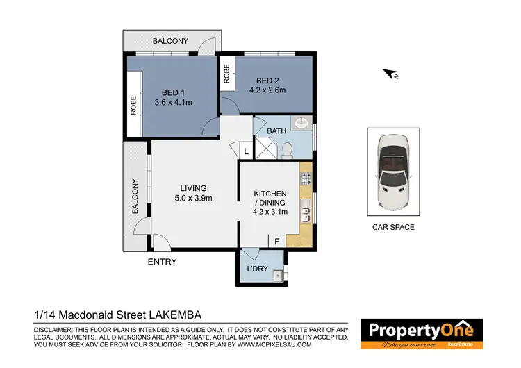 Floorplan of Homely unit listing, 1/14 MacDonald Street, Lakemba NSW 2195