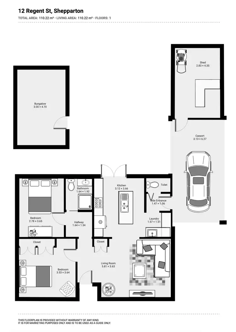 Floorplan of Homely house listing, 12 Regent Street, Shepparton VIC 3630