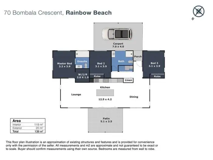 Floorplan of Homely house listing, 70 Bombala Crescent, Rainbow Beach QLD 4581