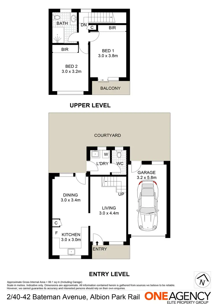 Floorplan of Homely townhouse listing, 2/40-42 Bateman Avenue, Albion Park Rail NSW 2527