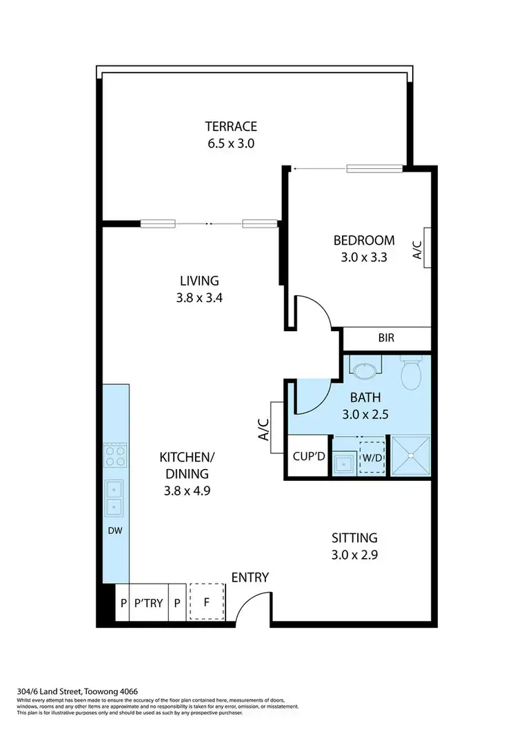 Floorplan of Homely apartment listing, 304/6 Land Street, Toowong QLD 4066