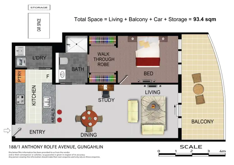 Floorplan of Homely apartment listing, 188/1 Anthony Rolfe Avenue, Gungahlin ACT 2912