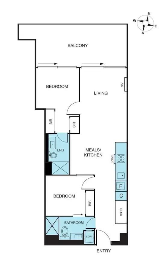 Floorplan of Homely apartment listing, 710/199 William Street, Melbourne VIC 3000